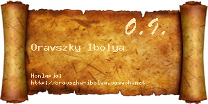 Oravszky Ibolya névjegykártya